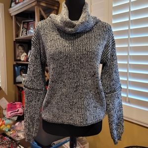 Ontwelfth chunky knit motto zip sweater size small